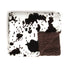 Tadpoles Double Layer Baby Blanket, Sherpa Cowhide Print, 30" x 40", Soft Plush Polyester Microfiber
