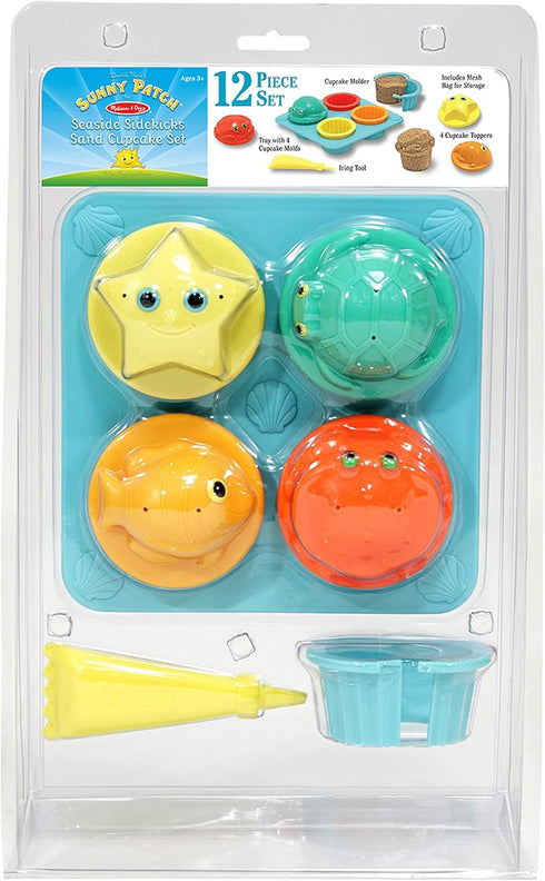 Melissa & Doug Sunny Patch Seaside Sidekicks Sand Cupcake Play Set - Toddler Beach Toys for Ages 3+