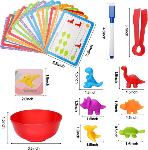 Counting 3 4 5 2-4 3-5 4-8 Dinosaurs Montessori Toys for Years Old Boys Girls Toddler Manipulatives Preschool Learning