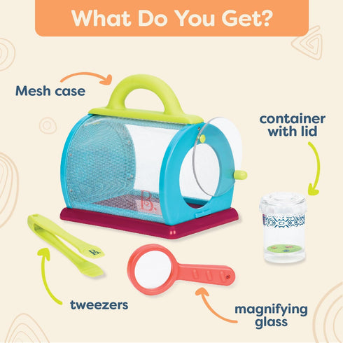 B. toys Bug Bungalow - Bug Catching Kit for Sports & Outdoors, Insect Catching Set for Summer Educational Fun