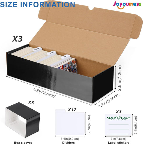 Trading Card Storage Box with Dividers, Cardboard Organizer for Baseball, Sports, Game, Playing Card Collection, Pack