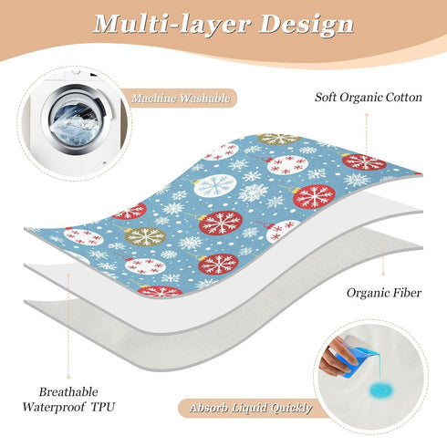 siphylline 52" 34" Christmas Tree Balls Extra Large Resuable Changing Pad Covers Highly Absorbent Pets Potty Training