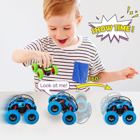 LODBY Toddler Toys for 2 3 4 5 Year Old Boy Easter Gifts, Pull Back Vehicle Monster Trucks for Boys/Girls