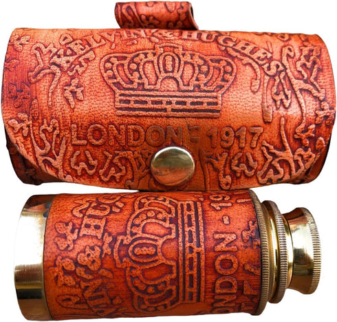 NauticalMart (6", Nautical Handheld Pirate Brass Telescope with Box/Case Sailor Home Decor Pirate Captain Boat Gift