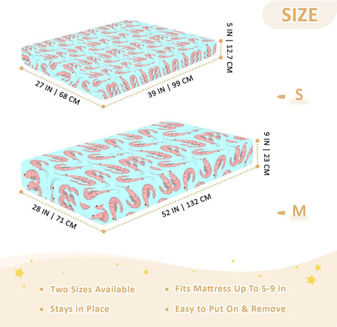 KEIGE Pack 21165116 Shrimp Seafood Fitted Crib Sheet for Girls and Boys,Soft Breathable Cotton N Play Baby Sheet