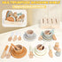 Set, 27 3 4 5 6 Wooden Play Dishes and Plates for Kids Kitchen PCS Wooden Play Kitchen Accessories, Kitchen Toy