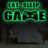 Eat Sleep Game Wall Decal for Boys Room, Video Game Decor with Gaming Controller Stickers, Classic Style