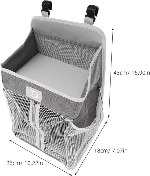 Toddmomy Large Hanging Storage Bag and Diaper Organizer for Nursery Breathable Mesh Crib Hanging Caddy with Multiple