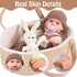 12" 3 UZIDBTO Baby Dolls with Carrier Bassinet,Newborn Alive Doll with Accessories and Knit Clothes Includes
