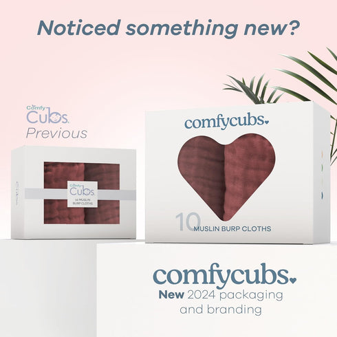 Set Comfy Cubs Baby Bibs and Muslin Burp Cloths - Soft and Absorbent