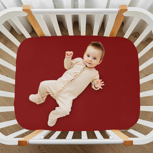 J JOYSAY Baby,39 27 Maroon Fitted Crib Sheet for Boys Girls Baby Crib Sheet Crib Mattress Sheet Bed Sheets for Infant x