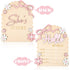 QFGasre 3D Baby Announcement Sign Hello Worlds Newborn Sign Wooden Pink Bows Birth Announcement Signs Shes Here Card