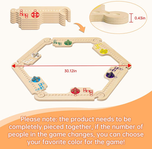 banbantang 2-6 30 3 2 Jokers and Marbles Board Game, Wooden Marble Game for Players, Portable Jokers Game with Marbles