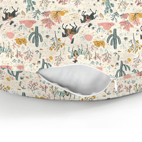 Vintage Western Cowgirl Baby Nursing Pillow Covers for Boy Girl Retro Cowgirl Horse Cactus Nursery Feeding Pillowcase
