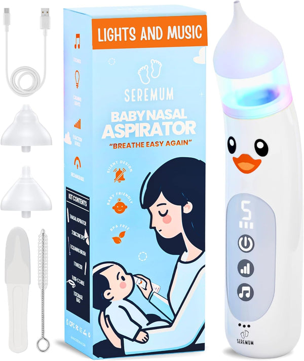 Seremum Nasal Aspirator for Baby Electric Nose Cleaner and Booger Sucker with LED