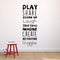 Vinyl Art Wall Decal - Play Share Clean Up Laugh Imagine, 45.5" x 16.5" - Cute Modern Kids Room Decor