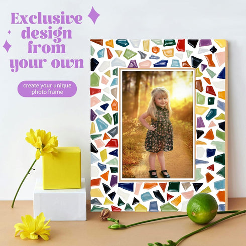 goldentime Decorate Your Own Mosaic Picture Frame - DIY Mosaic Craft Kits Fun Arts and Crafts for Adults Christmas