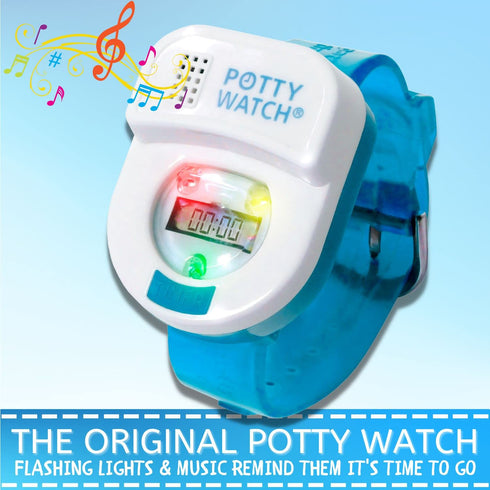 Potty Watch for Kids Potty Training, Water-Resistant Watch with Flashing Lights and Music, Blue