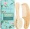 Nature Lotus Wood Baby Hair Bush and Comb Set, Soft Goat Bristle & Pear Wood Comb for Newborns & Toddlers