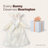 Bearington Collection Lamb Plush Security Blanket - 15 in White Satin Trim for Christening and Baptism