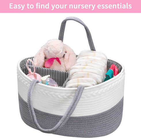 ABenkle Large Baby Diaper Caddy, Nursery Storage Bin and Car Organizer for Diapers and Baby Wipes