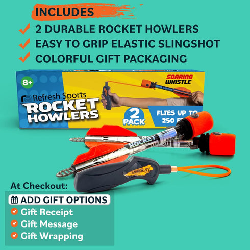 Toy Rocket Launcher for Kids: Outdoor Slingshot Rockets - Easter Gifts for Boys & Girls Ages 8 & Up, Basket Stuffers