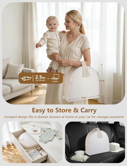 Sprouterie 31.5 15.7 Wipeable Baby Changing Pad: Changing Pad Babies for Dresser Waterproof * with Removable Safety