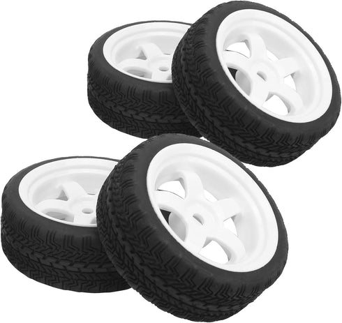 4Pcs 65mm RC Non-Slip Rubber Tires, Series Hub with Sponge Lining for WPL D12 1/10 Wheel Upgrade Accessories