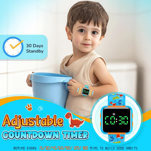Etuwoe 2 3 4 Potty Training Watch for Kids: Water Resistant Potty Watches for Toddler Boys Adjustable Volume
