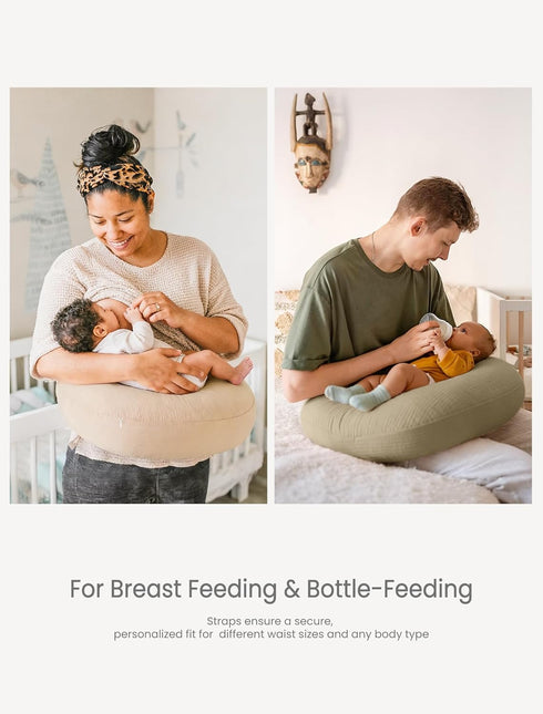 2-Pack lulumoon Muslin Nursing Pillow Covers - Soft Cotton Slipcovers for Breastfeeding & Bottle-Feeding - Extension