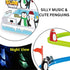 Musical Penguin Orbit Chasing Race Track Game Set - Playful Roller Coaster Playset with LED Lights