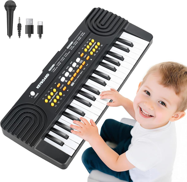 Drmukie Upgraded 37 Key Piano Keyboard Toy for Kids Ages 3-5 Electric Pianos