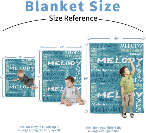 Infant(47"x60") KAINSY Custom Baby Blanket, Baby Personalized Name Blanket for Boys Kids with Double Layer Dotted