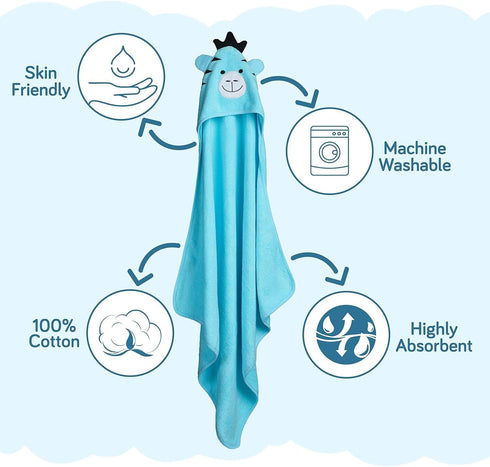 Generic 100% Hooded Baby Bath Towel for New Born, Super Soft, Made with Super Soft and Highly Absorbent Zero Twist