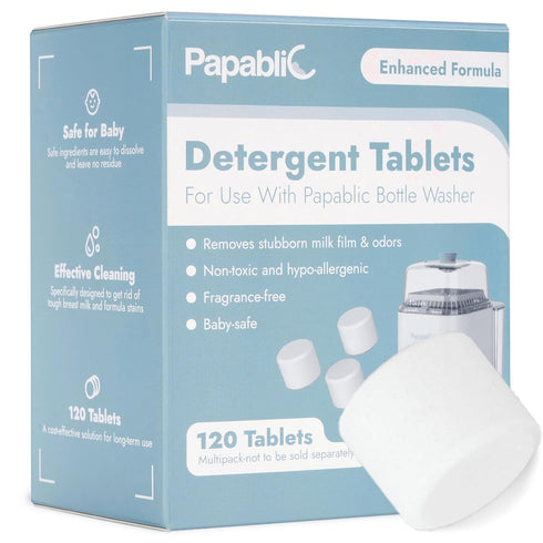 120Pcs Brezza,GROWNSY,Momcozy Papablic Official Detergent Soap Tablets for Baby Bottle Washer Pro, Effective Cleaning