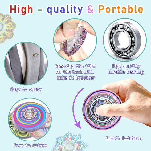 nobleboy 50 Pack Funny Fidget Spinner Toys Bulk Mini,Birthday Gifts Party Favors Supplies Goodie Bags Stuffers for Kids
