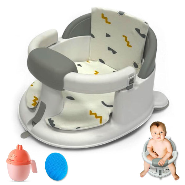 BEBECAN Non-Slip Baby Bath Seats 6-12 Months, Toddler Bathtub Chair with Washable