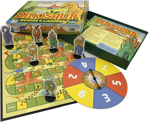 Outset Media Dinosaur Snakes and Ladders Game - Fun for Kids and Family