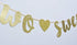 Two Sweet 2nd Birthday Banner - I'm Two Party Decor, Candy Bar and Ice Cream Theme (Gold Glitter)