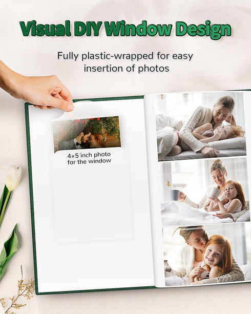 Photo Album 4x6 with 300 Pockets - Slip-in Picture Albums, Linen Cover Memory Book for Wedding and Family