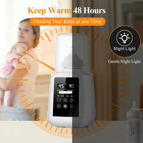 48H Baby Bottle Warmer All Bottles, Water Bath Milk Warmer Thermostat Food Heater Breastmilk Thaw Formula Water Warming