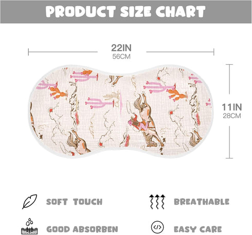 Mazeann 4 Pack Cowgirl Western American Burp Cloths Baby Boys Girls Absorbent Soft Cotton Burping Cloths Rags
