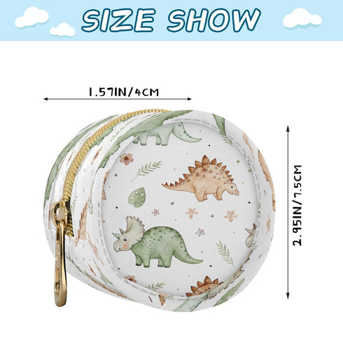 Bulletgxll Tiny Dinos Pacifier Holder Case Portable Newborn Baby Pacifiers Pouch with Clip for Boys & Girls