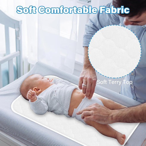 kimitimi 3 Pack Baby Thicker Diaper Changing Quilted Pad Liner, Non-Slip Heavy Absorbency Reusable Incontinence Pads