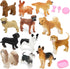 ONEST 13 Pieces Mini Dog Figurines Playset, Hand Painted Realistic Detailed Plastic Puppy Figures for Kids