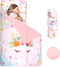 Toddler Nap Mat with Removable Pillow and Soft Dot Minky Blanket, Extra Large Unicorn Napping Mats for Kids