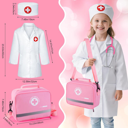34 3-5 Set, Sundaymot Doctor Kit for Girls, Pcs Doctor kit for Toddlers with Medical Storage Bag & Real Stethoscope