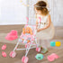 deAO Baby Doll Stroller Set with 13" Doll, 18 PCS Accessories, Foldable Stroller, Kids Play Toys