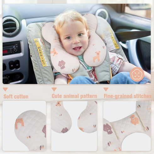 vocheer Baby Neck Pillow(Upgraded), Cotton, Baby Support Pillow, Car Seat Pillows for Newborn, Carseat Head and Body