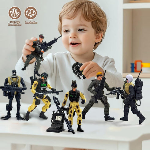 Baimiby 4-7, 6 Playset Set 3+ Army Men Action Figure, Soldiers Toy for Boys Age Pcs Special Force Action Figure